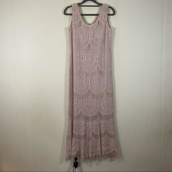 Vintage 70’s Damianou Crochet Scalloped Fringe Maxi Dress and Jacket - Picture 3 of 13